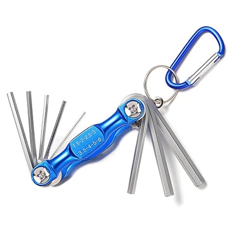 Allen Key Set,Folding Hex Key Set with Carabiner(8 Piece Set,1.5-6.0mm) Cover