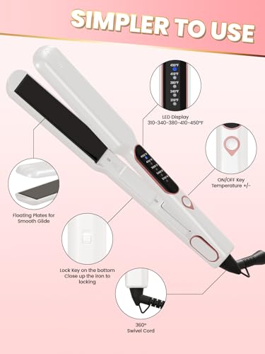 Plancha para cabello 2 en 1 con niveles ajustables de calor miniatura 6
