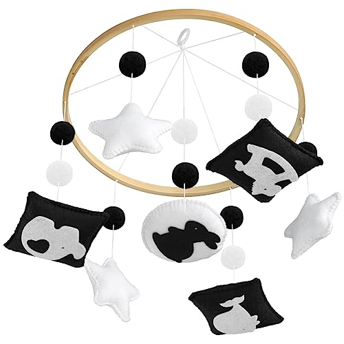 Image of TINITIGIES Montessori Mobile Baby for Crib - Black and White Mobile Give Visual Stimulation to Engage Your Newborn - Baby Crib Mobile for Boys & Girls - Perfect Gift for Nursery