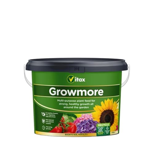 Vitax Growmore, General Purpose Fertiliser, Suitable For Fruit, Veg, Flowers And Lawn, Promotes Heavy Crops, Boosts Growth All Around The Garden (10kg)