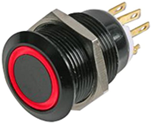 Switch, A-V, Blk, 19mm, 5V, Red Led, Actuator/Cap Colour Black, Contact Configuration 1NO / 1NC, Panel Cutout Diameter 19mm, Product Range RJS101-19L Series, Contact Resistance 50mohm, Contact Volta