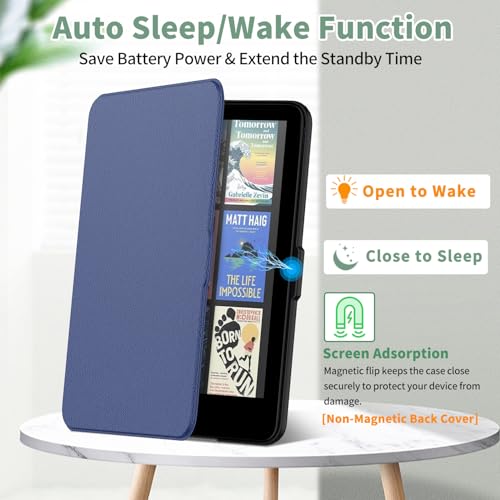Image of Sanyetral Protective Case PC Hard Back Cover with Auto Wake /Sleep Function, Incompatible with TCL Remarkable Nokia -Blue