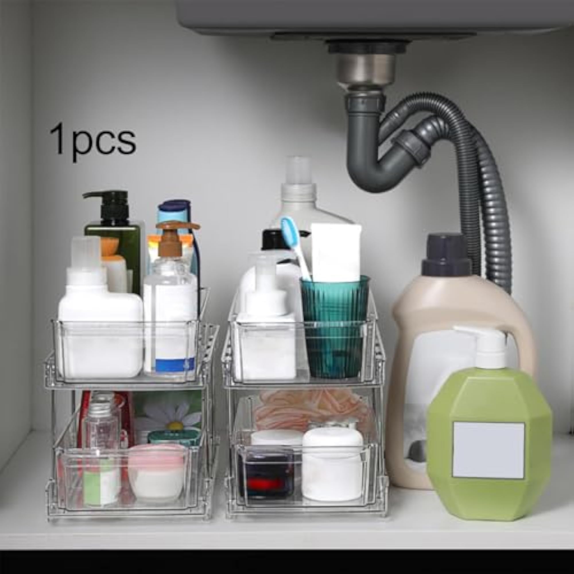 Desktop Organizer Rack, 2 Layer Makeup Trays