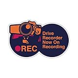Biijo ドライブレコーダー 防水・耐熱 ステッカー シール サイズ 縦10.5cm×横16.7cmドライブレコーダーシール ドライブレコーダーステッカーあおり運転対策 カメラマン (C.青紫×赤×橙)