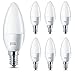 Produktbild E14 LED Kerze Lichter, C37 E14 LED Leuchtmittel, 6000 K kaltweiß, 5 W C37 (SES) Kleine Edison-Schraube Kerze Glühbirne, Entspricht 50 W Glühbirne, nicht dimmbar, 400lm,160 ° Abstrahlwinkel, 6er Pack