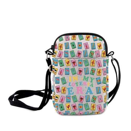 MNIGIU Mexican Loteria Game Gift In My Loteria Era Crossbody Bag Funny Loteria Lover Merch Lucky Loteria Player Shoulder Bag