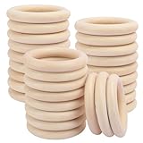 kukmakri Paquete de 30 anillos de madera natural sin terminar de 4 pulgadas para manualidades, joyería, macramé y decoración del hogar