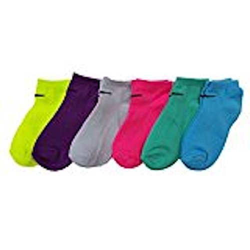 Nike Girls Socks 6 Pair 6-7, Kids Shoe Size 13C-3Y Performance Low Cut
