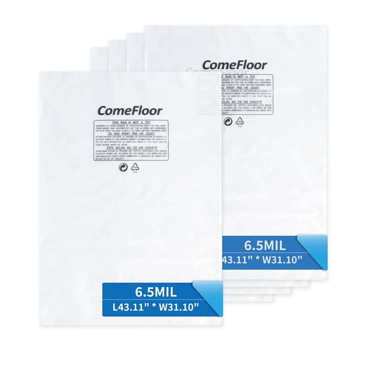 6.5Mil Clear Plastic Dust Collector Bags for Woodworking Dust Filter Drums and Systems Upgraded Heavy-Duty Replacement Bags 5-Pack