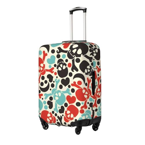 Colorful Skulls Travel Luggage Cover Suitcase Protector Bag,Anti-Scratch Fits 18-32 Inch Luggage,Baggage Covers For Kid And Adult,Large2
