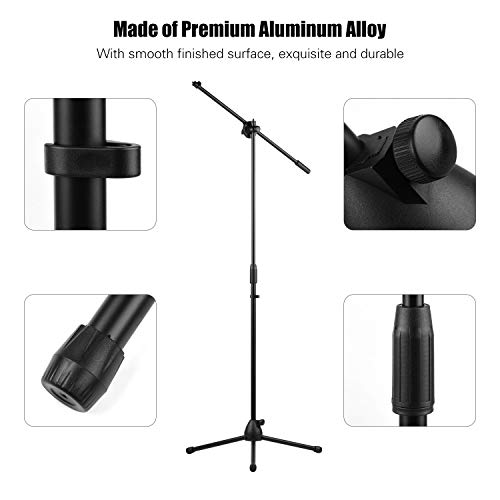 Image of Andoer 140cm / 4.6ft Adjustable Height Light Stand Durable Aluminum Alloy Floor Tripod Stand Kit with Phone Holder Max Capacity 2kg for Live Streaming Video Shooting Photography