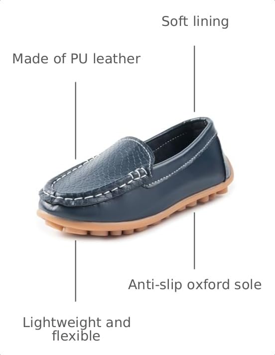 Image of Boys Girls Loafers Dress Flats Slip-On Oxford Casual Moccasins School Walking Boat Shoes(Toddler /Little Kid /Big Kid)