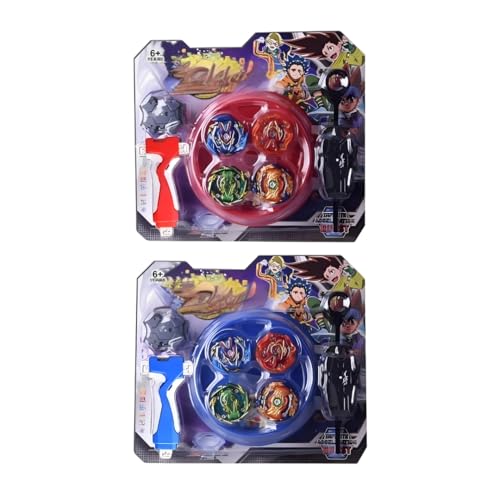 Image of Kidoyz Battle Gyro Spinning Top Battle Set for Kids | High Speed Fighting Tops with Arena & Launchers | Gyro Style Combat Gyroscope Toy | Gift for Boys & Girls Ages 8+ (Battle Brust)