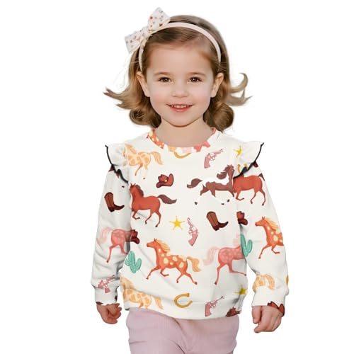 ZFRXIGN Crewneck Sweatshirt 1-8 Years Ruffle Shirts Cute Long Sleeve Tops for Exercise