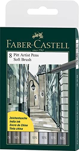 Faber-Castell Pitt Artist Brush Pen Wallet - Shades of Grey (6 Colours)