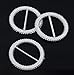 50 Pcs 53 mm Round Silver Tone Acrylic Buckle Chair Sash Ribbon Slider