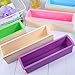 Ziliny 4 Pcs Flexible Rectangular Soap Mold Silicone Molds with Wood Box Soap Loaf Making Supplies DIY Tool for Making Craft(Purple, Green, Blue, Pink)