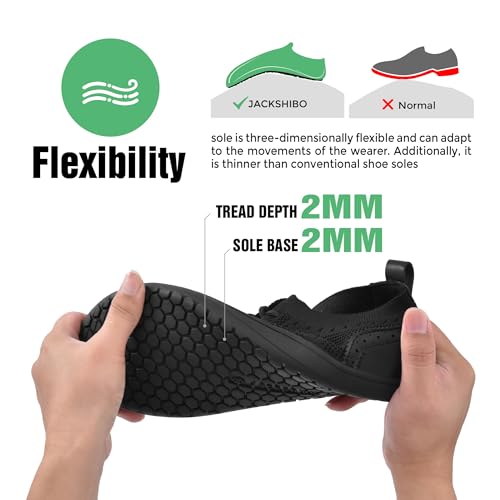 JACKSHIBO Tênis masculino de caminhada minimalista com bico largo, sola zero drop para trilha, uso d