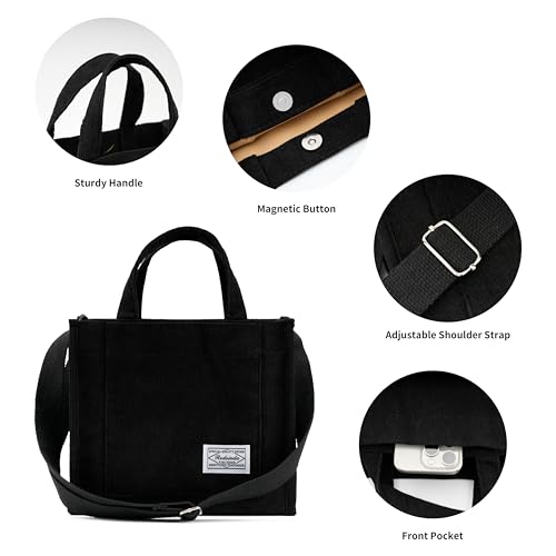 Bolso Tote Vintage de Pana para Mujer Pequeño miniatura 2