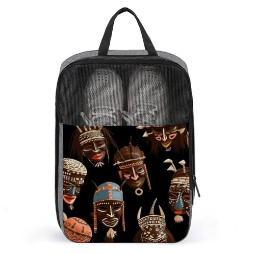 Bolsas de viaje portátil para calzado con estampado étnico de ritual africano