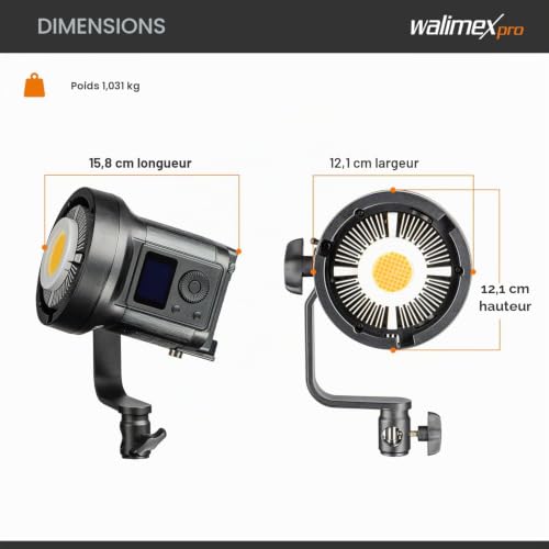 Walimex Pro Led Niova Compact Lampe Vidéo Bicolore Lumière Vidéo Avec Raccord Bowens Lumière De Studio Avec - vue 5