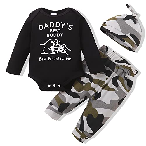 Image of Renotemy Newborn Baby Boy Clothes Outfits Infant Boy Letter Print Romper Pants Clothing Set