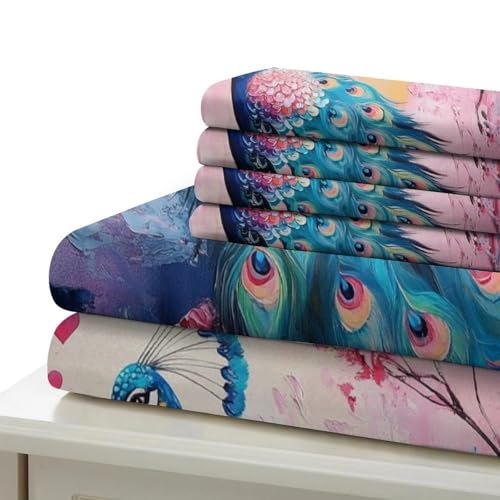 Housse de couette paon 3D avec fermeture éclair résistante 140x200 - 7