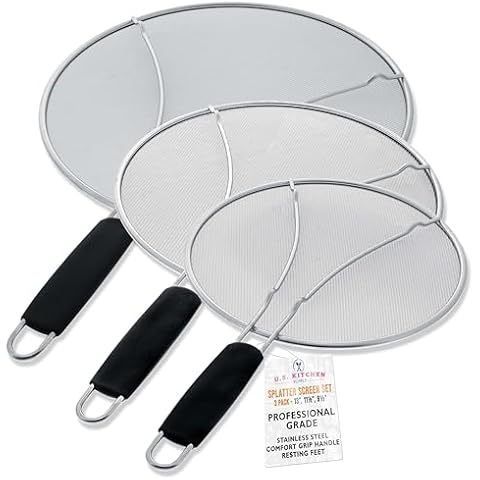 U.S. Kitchen Supply Stainless Steel Splatter Screen Set Cover