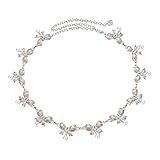 Material: Metall Bonarty Damen Strass Schleife Körperkette, Bauchkette, Taillenkette, Kettengürtel, Bikinikette, Kristallrhinestone Körperschmuck