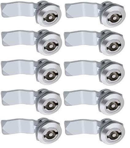 Bharat pin Type Cam Lock, Chrome Finish, Silver, Pack of 10, Cabinet Latch-image-33