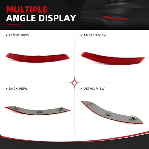 Image of XQSMWF Rear Bumper Reflector Right Passenger Side Compatible with BMW X5 F15 2014-2018, Red Rear Bumper Marker Light Lens Trim, Replace 63147290092