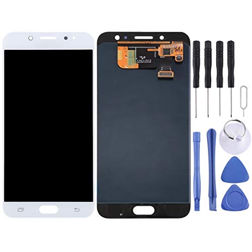 Écran tactile Galaxy C8 d'affichage LCD haute sensibilité blanc