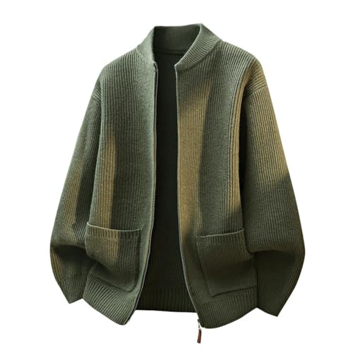 Cárdigan de punto hombre cuello redondo: chaqueta de punto cálida y cómoda
