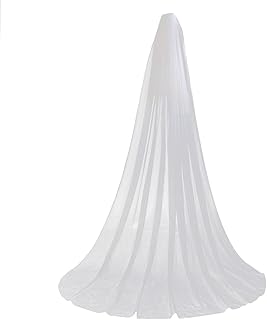 Beaupretty Wedding Veils Bride Wedding Veil Double Layer Soft Tulle Cathedral Bridal Veil Floor Veil with Hair Side Comb Hair Accessories (White) White Veil