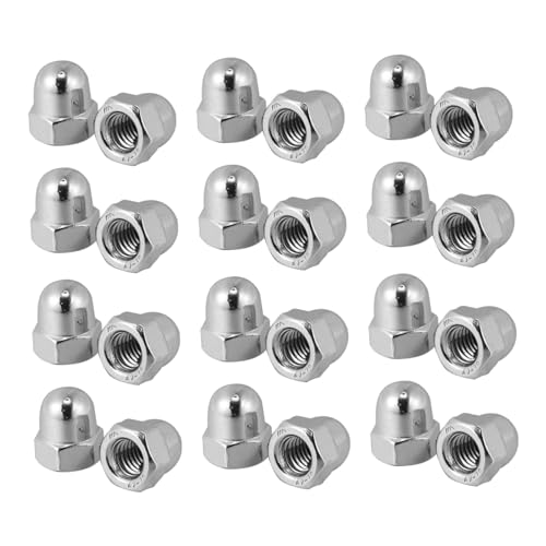 Uonlytech 50 Peças Parafusos De Aço Inoxidável Tampas De Extremidade De Parafuso Sextavado Tampa De