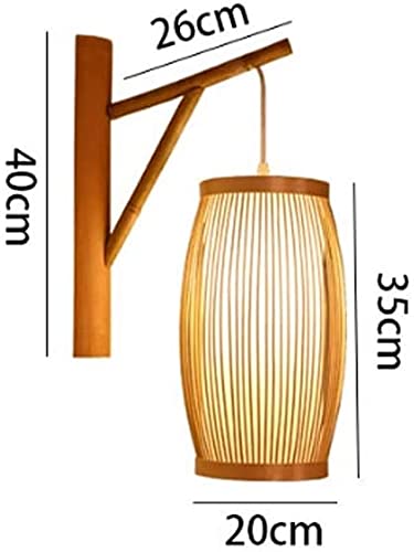 Aplique de bambú japonés lámpara de pared hecha a mano con madera noble para salón retro 4