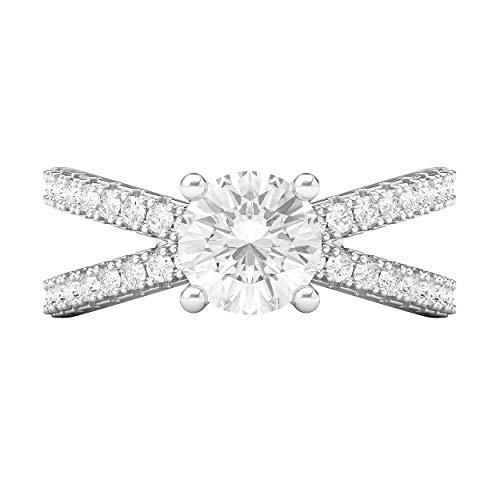 Bague de fiançailles diamant simulé 1 CT pour le quotidien