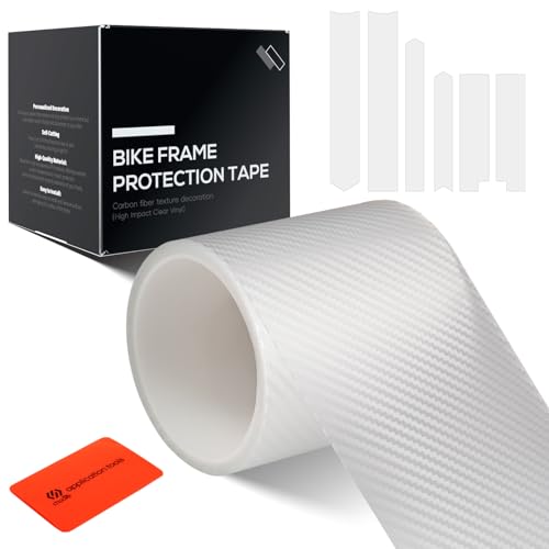 CNCLOL Fahrrad Rahmenschutzfolie, Fahrrad Lackschutzfolie 3m(0.5mm x 4' x 118')-Kohlefaser-Muster,Rahmenschutz Lackschutz für Mountain Bike/Rennrad/Gravel/Trail/Enduro/Freeride/ebike und DH etc.