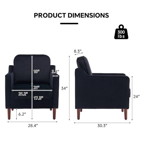 Sillón estilo medio siglo terciopelo negro miniatura 2