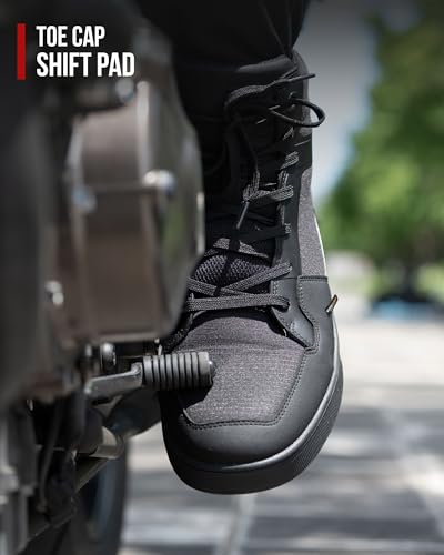 RIDEIRON Motorradschuhe Herren Motorradstiefel CE-konform für alle Jahreszeiten geeignet wasserdicht rutschfest atmungsaktiv modisch und bequem Schwarz-41