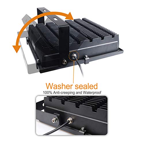 Lepower Led Flood Light Outdoor, 150W Led Work Lights Plug In, 11000Lm 6000K White Light, Ip66 Waterproof Outdoor Floodlights For Garage, Playground, Backyard, Basketball Court(2 Pack) #TOP5