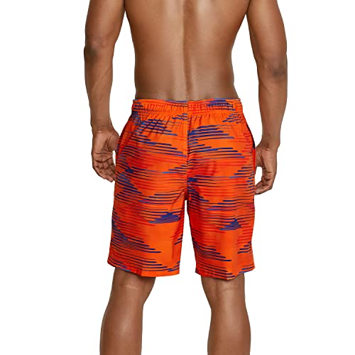 Speedo Men's Standard Swim Trunk Knee Length Boardshort Bondi Printed, 20" Slice Spicy Orange, X-Large #TOP3