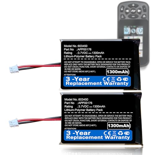 Nzzz 2Pcs 1300mAh Battery fits Minn Kota iPilot Link Remote BT, Fix Your Remote, APP00176, 2390710 Battery