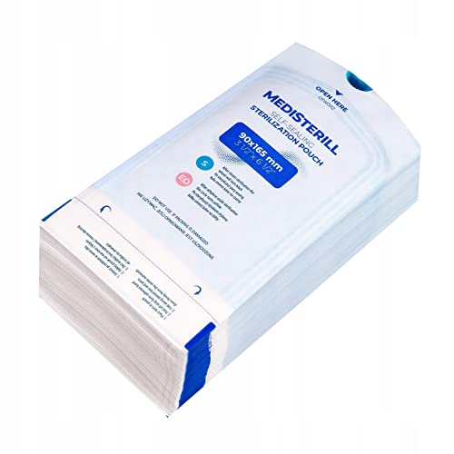 200 Stück Selbstdichtender Sterilisationsbeutel, PVC-Dentalsterilisationsbeutel Selbstdichtender Beutel Autoklaven-Sterilisatorbeutel für Reinigungswerkzeuge (9x16,5 cm)