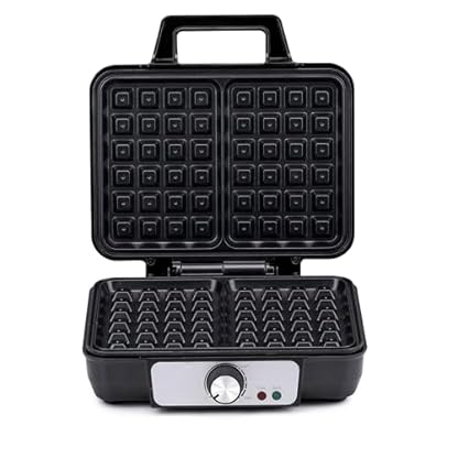 Alpina Waffeleisen – Brüsseler Waffeln – Antihaftbeschichtung – 2 Waffeln – 1000 W – Schwarz