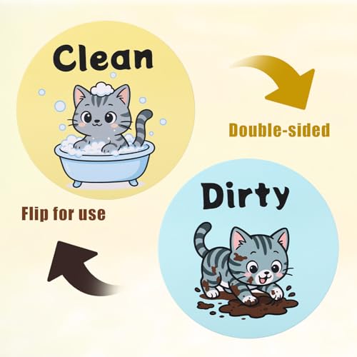 Imán decorativo reversible para lavavajillas, diseño gato miniatura 3
