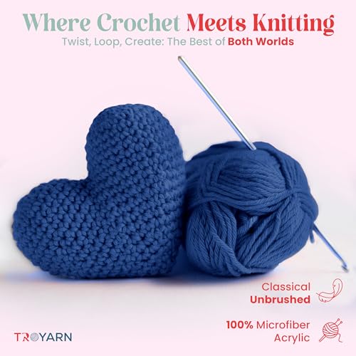 Image of TROYARN Summer (4- Skeins Pack) Silk Effect Hand Knitting Yarn Crochet Art Lace Craft 100% Microfiber Acrylic 4x100 gr (4x383 yds) (105132 - Saxe Blue)