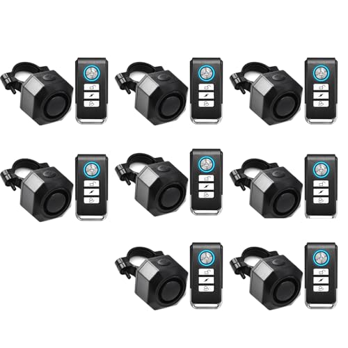GREENCYCLE Electric Bike Alarm with Remote Controller,Car Vibration Alarm USB,IP65 Waterproof Outdoor Cycle Security Alert,Safety Alarms for Vehicle Trailers and Motorcycles,8PK