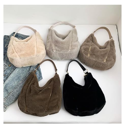 Fluffy Tote Bag for Women, Winter Soft Fuzzy Purse, Cute Faux Fur Bag, Plush Shoulder Handbag Crossbody2