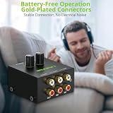 LiNKFOR Mikser audio stereo 2-kanałowy pasywny mikser audio stereo, mini mikser stereo z regulatorami głośności Mikser audio Pozłacany mikser DJ-ski do komputera, odtwarzacza CD, telewizora